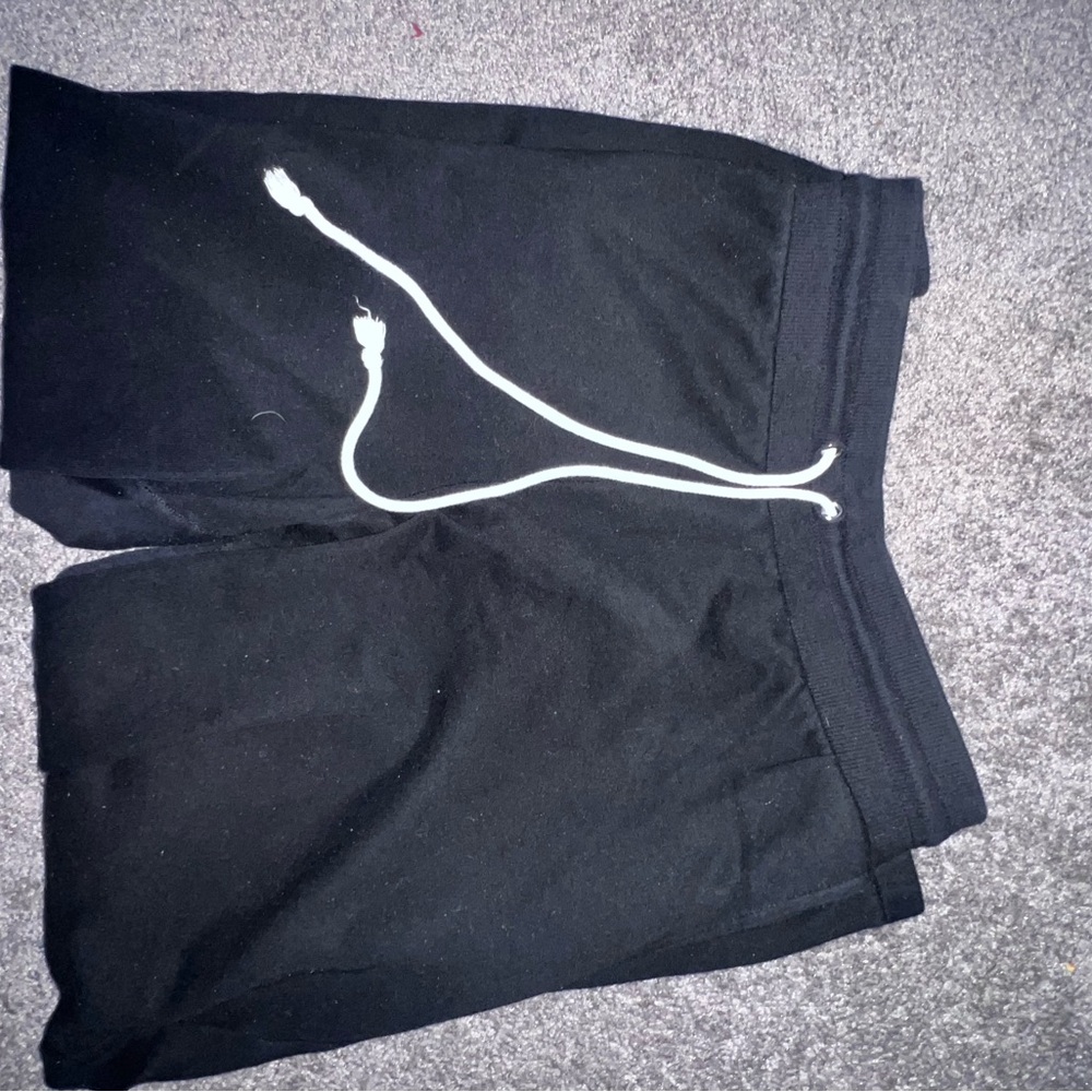 Black sweatpants with White Drawstring